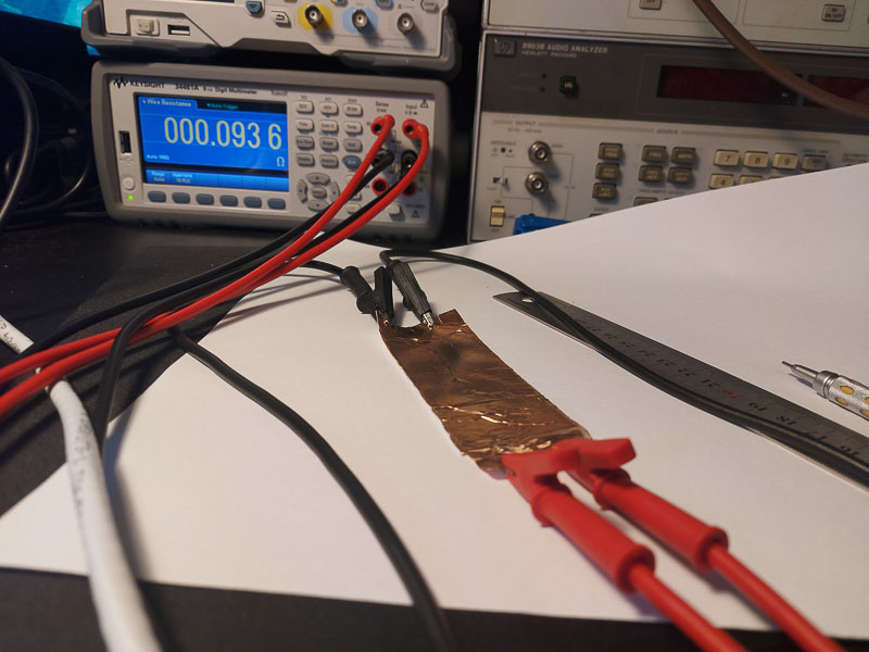 Measuring two 10cm strips with 9 cm overlap